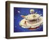 Space Satellite Serving as a Staging Post for Interplanetary Travel-null-Framed Art Print