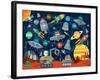 Space Scene (Variant 1)-Sean Sims-Framed Art Print