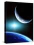 Space Scene with Two Planets-frenta-Stretched Canvas