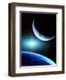 Space Scene with Two Planets-frenta-Framed Photographic Print