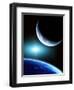 Space Scene with Two Planets-frenta-Framed Photographic Print