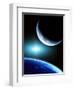 Space Scene with Two Planets-frenta-Framed Photographic Print