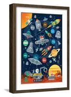 Space Scene-Sean Sims-Framed Art Print