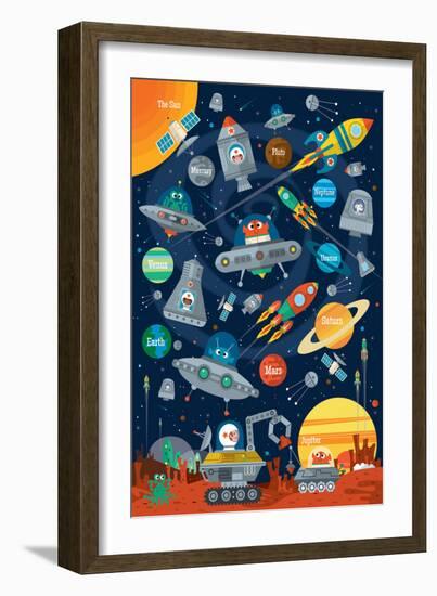 Space Scene-Sean Sims-Framed Art Print