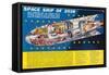 Space Ship of 2038 as Projected a Hundred Years Earlier-null-Framed Stretched Canvas