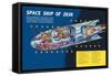 Space Ship of 2038-null-Framed Stretched Canvas