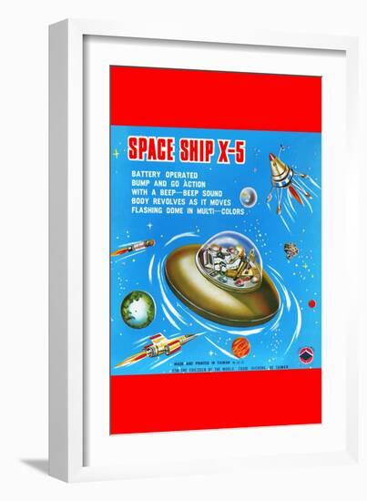 Space Ship X-5-null-Framed Art Print