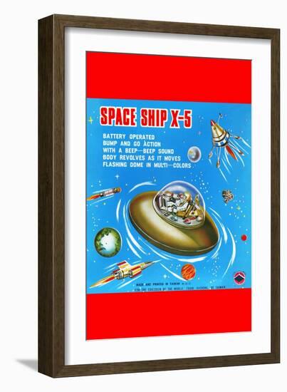 Space Ship X-5-null-Framed Art Print