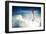 Space Shuttle Above Clouds-null-Framed Art Print