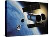 Space Shuttle and Earth-David Bases-Stretched Canvas