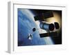 Space Shuttle and Earth-David Bases-Framed Photographic Print