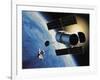 Space Shuttle and Earth-David Bases-Framed Photographic Print