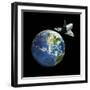 Space Shuttle And Earth-Friedrich Saurer-Framed Premium Photographic Print