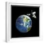 Space Shuttle And Earth-Friedrich Saurer-Framed Premium Photographic Print