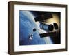 Space Shuttle and Earth-David Bases-Framed Photographic Print