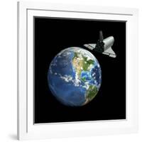 Space Shuttle And Earth-Friedrich Saurer-Framed Photographic Print