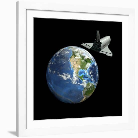 Space Shuttle And Earth-Friedrich Saurer-Framed Photographic Print