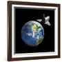 Space Shuttle And Earth-Friedrich Saurer-Framed Photographic Print