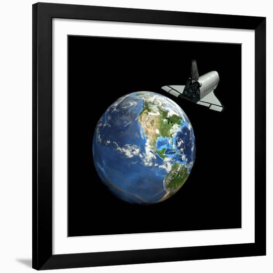 Space Shuttle And Earth-Friedrich Saurer-Framed Photographic Print