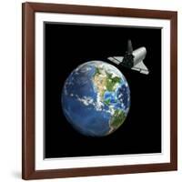 Space Shuttle And Earth-Friedrich Saurer-Framed Photographic Print