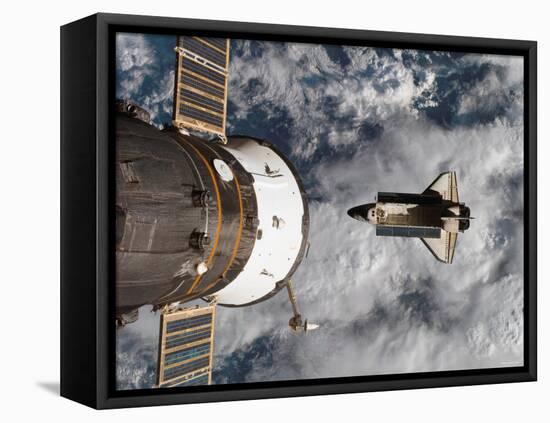 Space Shuttle Atlantis After It Undocked from the International Space Station on June 19, 2007-Stocktrek Images-Framed Stretched Canvas