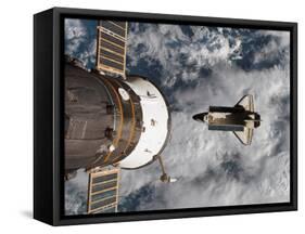 Space Shuttle Atlantis After It Undocked from the International Space Station on June 19, 2007-Stocktrek Images-Framed Stretched Canvas