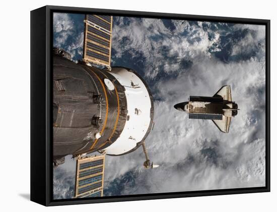 Space Shuttle Atlantis After It Undocked from the International Space Station on June 19, 2007-Stocktrek Images-Framed Stretched Canvas