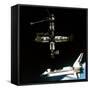 Space Shuttle Atlantis Departing the Mir Russian Space Station-null-Framed Stretched Canvas