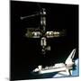 Space Shuttle Atlantis Departing the Mir Russian Space Station-null-Mounted Photo