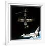 Space Shuttle Atlantis Departing the Mir Russian Space Station-null-Framed Photo