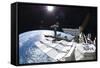 Space Shuttle Atlantis Docked to the International Space Station-null-Framed Stretched Canvas