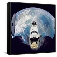 Space Shuttle Atlantis from Orbital Station Mir, June 29, 1995-null-Framed Stretched Canvas