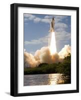 Space Shuttle Atlantis Lifts Off from its Launch Pad at Kennedy Space Center, Florida-null-Framed Photographic Print