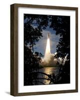 Space Shuttle Atlantis Lifts Off from its Launch Pad at Kennedy Space Center, Florida-null-Framed Photographic Print