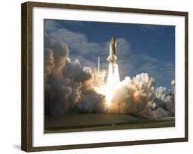 Space Shuttle Atlantis Lifts Off from its Launch Pad at Kennedy Space Center, Florida-null-Framed Photographic Print