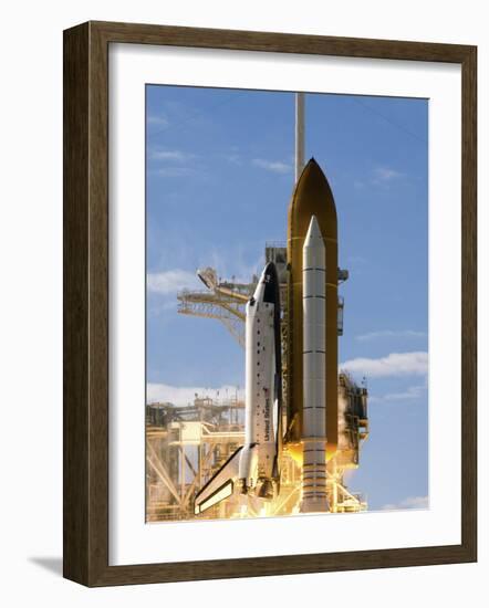 Space Shuttle Atlantis Lifts Off from its Launch Pad at Kennedy Space Center, Florida-null-Framed Photographic Print