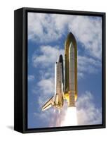 Space Shuttle Atlantis Lifts Off from its Launch Pad at Kennedy Space Center, Florida-null-Framed Stretched Canvas