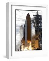 Space Shuttle Atlantis Lifts Off from its Launch Pad at Kennedy Space Center, Florida-null-Framed Photographic Print