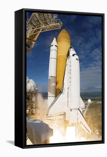 Space Shuttle Atlantis Lifts Off from its Launch Pad at Kennedy Space Center, Florida-null-Framed Stretched Canvas