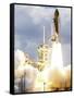 Space Shuttle Atlantis Lifts Off from its Launch Pad Toward Earth Orbit-null-Framed Stretched Canvas