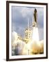 Space Shuttle Atlantis Lifts Off from its Launch Pad Toward Earth Orbit-null-Framed Photographic Print