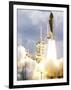 Space Shuttle Atlantis Lifts Off from its Launch Pad Toward Earth Orbit-null-Framed Photographic Print