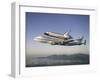 Space Shuttle Atlantis on Custom 747 Flies to Kennedy Space Center after Refurbishment, Sep 1, 1998-null-Framed Photo