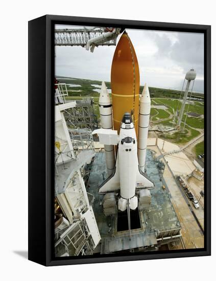 Space Shuttle Atlantis on the Launch Pad at Kennedy Space Center, Florida-Stocktrek Images-Framed Stretched Canvas