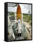 Space Shuttle Atlantis on the Launch Pad at Kennedy Space Center, Florida-Stocktrek Images-Framed Stretched Canvas