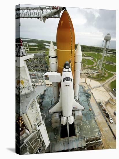Space Shuttle Atlantis on the Launch Pad at Kennedy Space Center, Florida-Stocktrek Images-Stretched Canvas