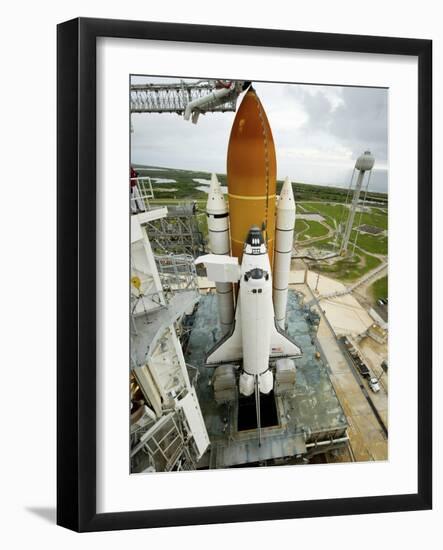 Space Shuttle Atlantis on the Launch Pad at Kennedy Space Center, Florida-Stocktrek Images-Framed Photographic Print