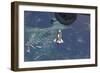 Space Shuttle Atlantis over the Bahamas-null-Framed Photographic Print