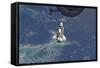 Space Shuttle Atlantis over the Bahamas-null-Framed Stretched Canvas