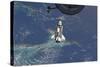 Space Shuttle Atlantis over the Bahamas-null-Stretched Canvas